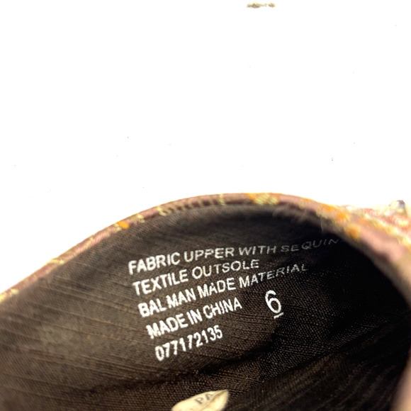 Vintage 90s Y2K Xhilaration Brown Satin Beaded Sequin Espadrille Wedge Heels 6 - Picture 12 of 16